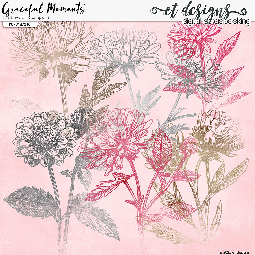 Graceful Moments Flower Stamps by et designs