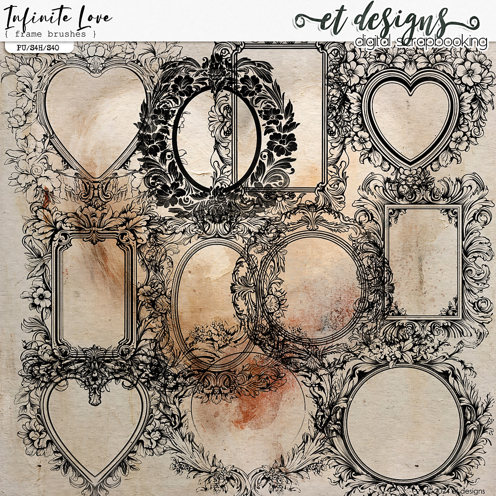 Infinite Love Frame Brushes by et designs