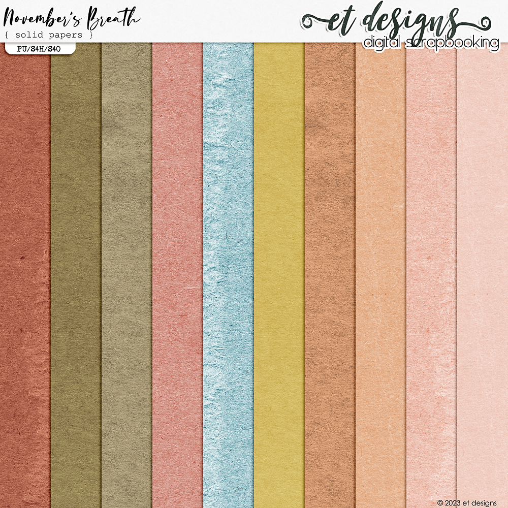 November's Breath Solid Papers by et designs