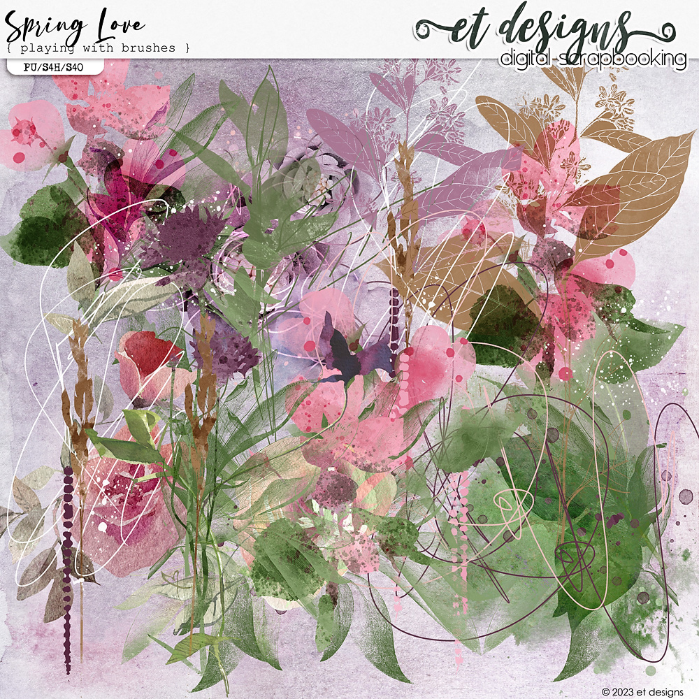 Spring Love Playing with Brushes by et designs