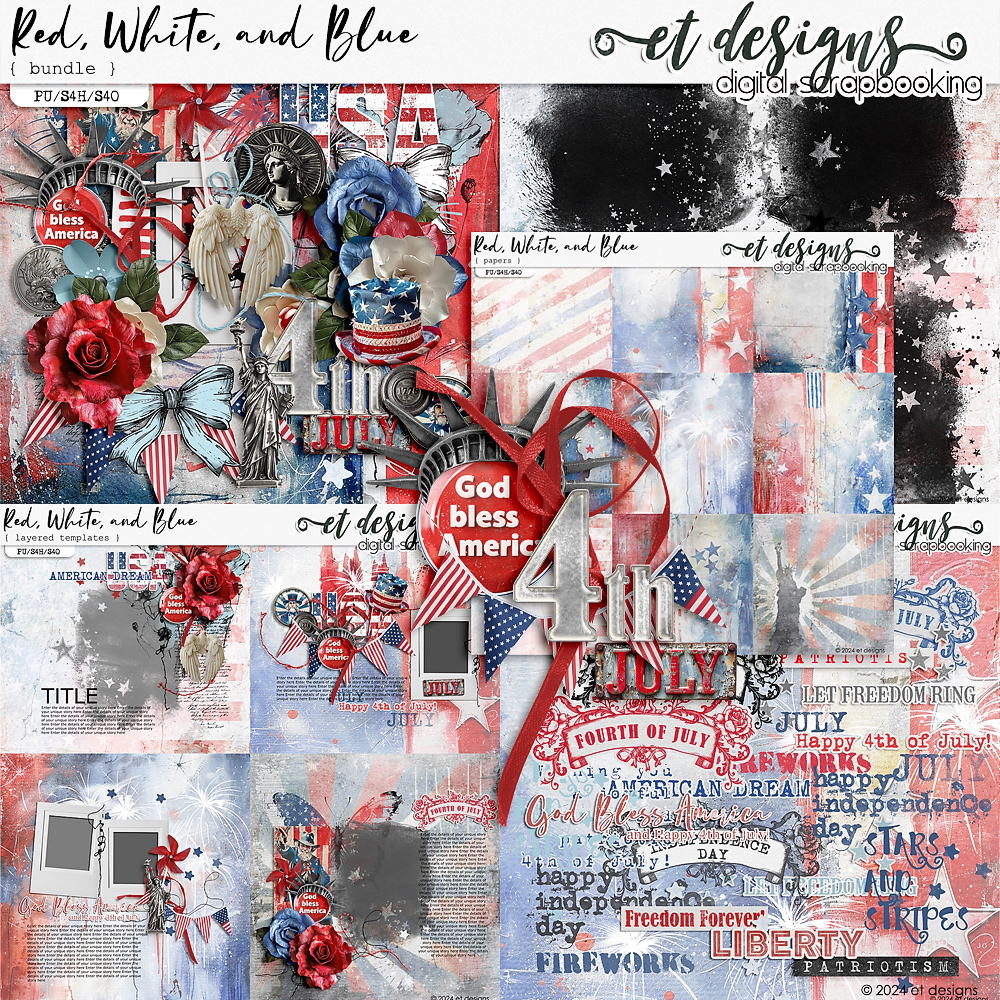 CT Red, White, and Blue Bundle by et designs