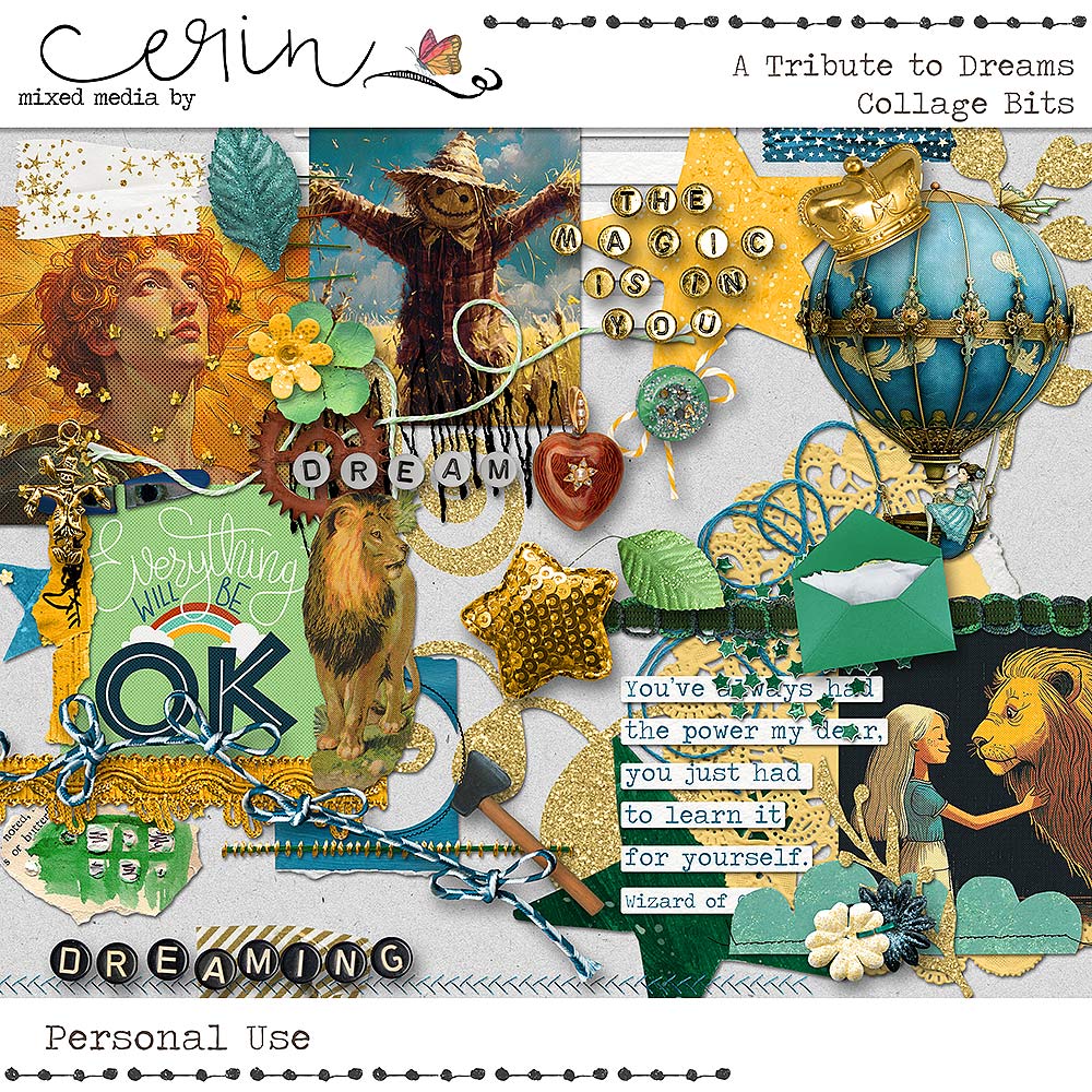 A Tribute to Dreams {Collage Bits} by Mixed Media by Erin