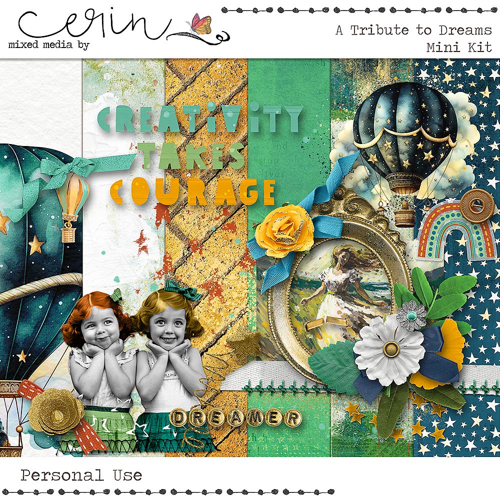 A Tribute to Dreams {Mini Kit} by Mixed Media by Erin