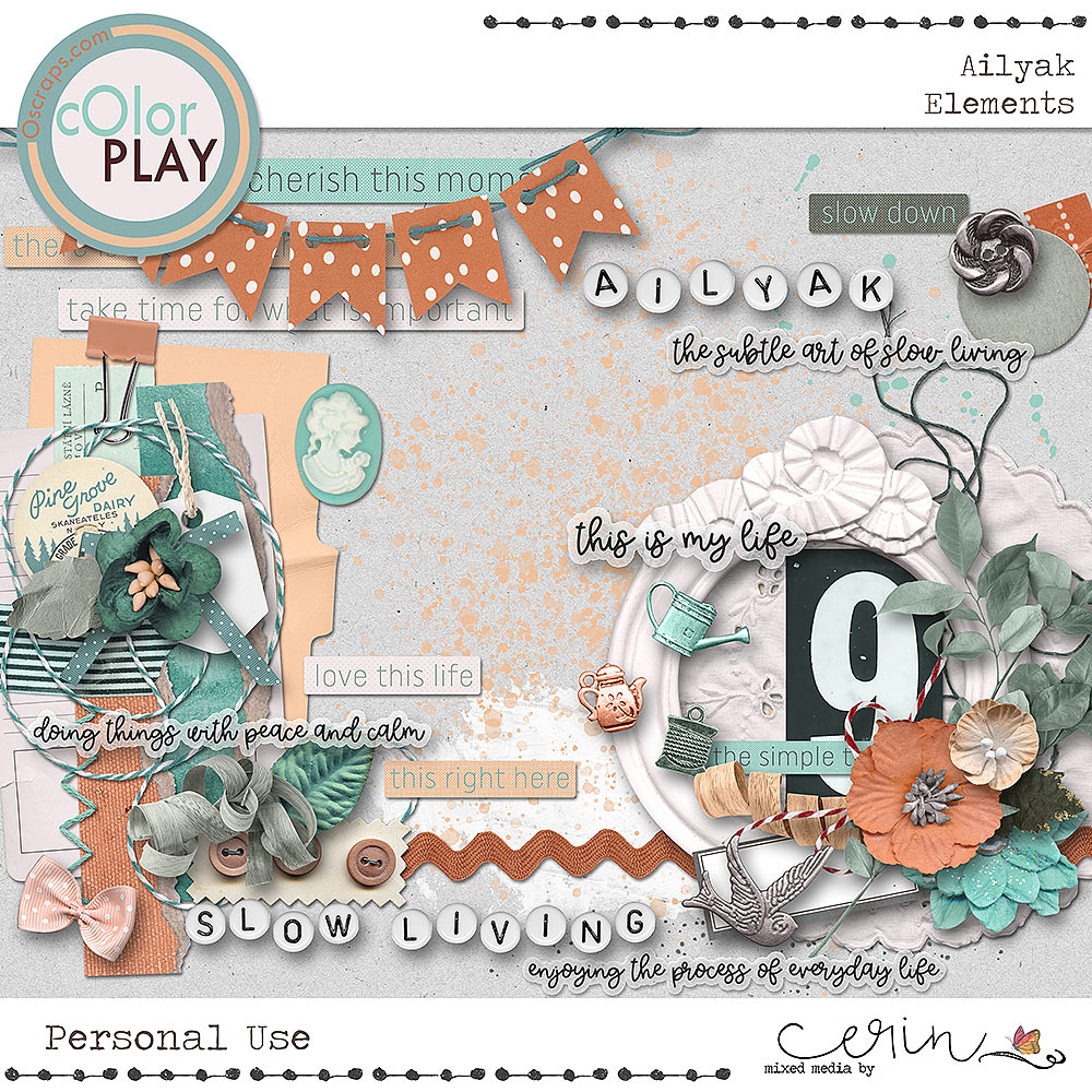 Ailyak {Kit Elements} by Mixed Media by Erin