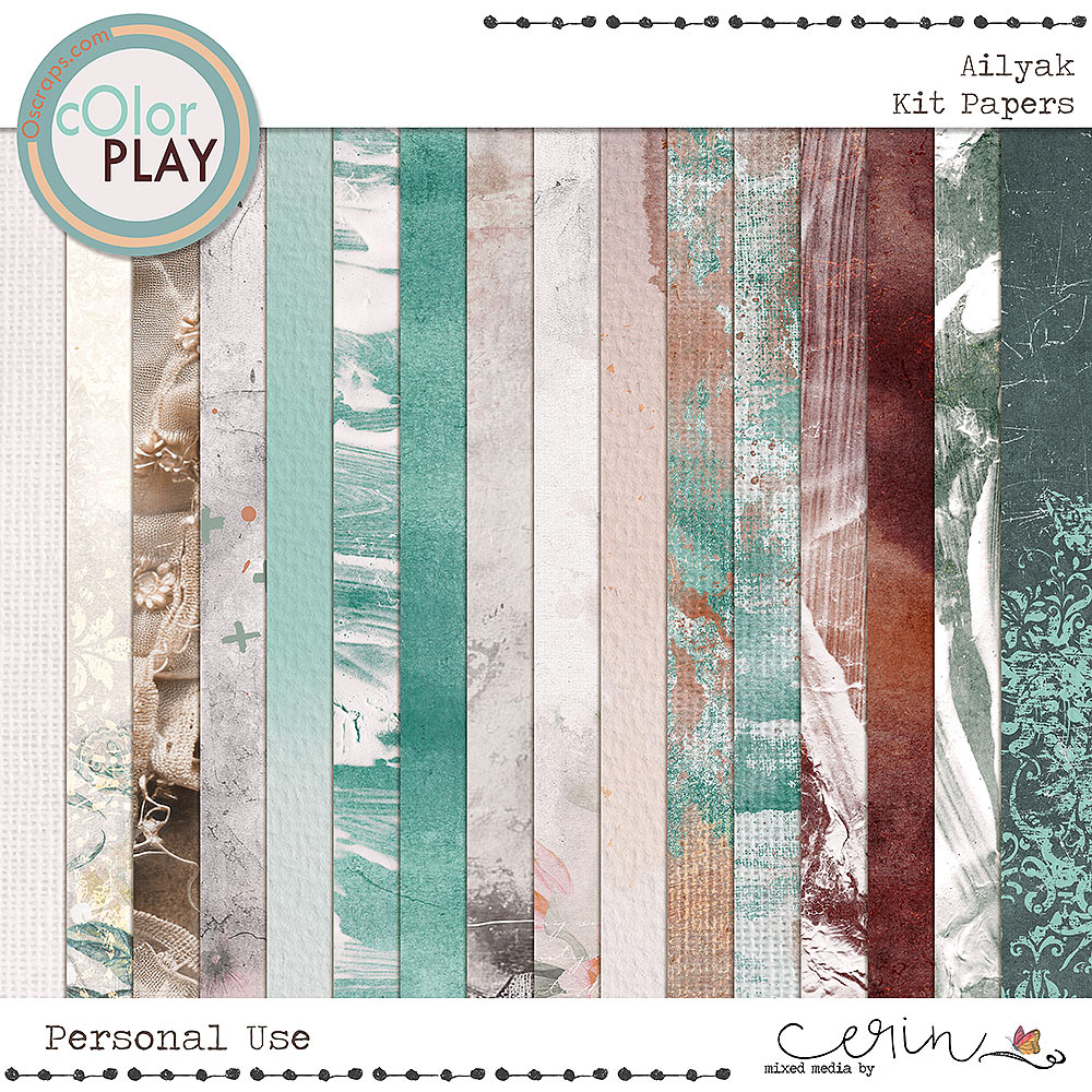 Ailyak {Kit Papers} by Mixed Media by Erin