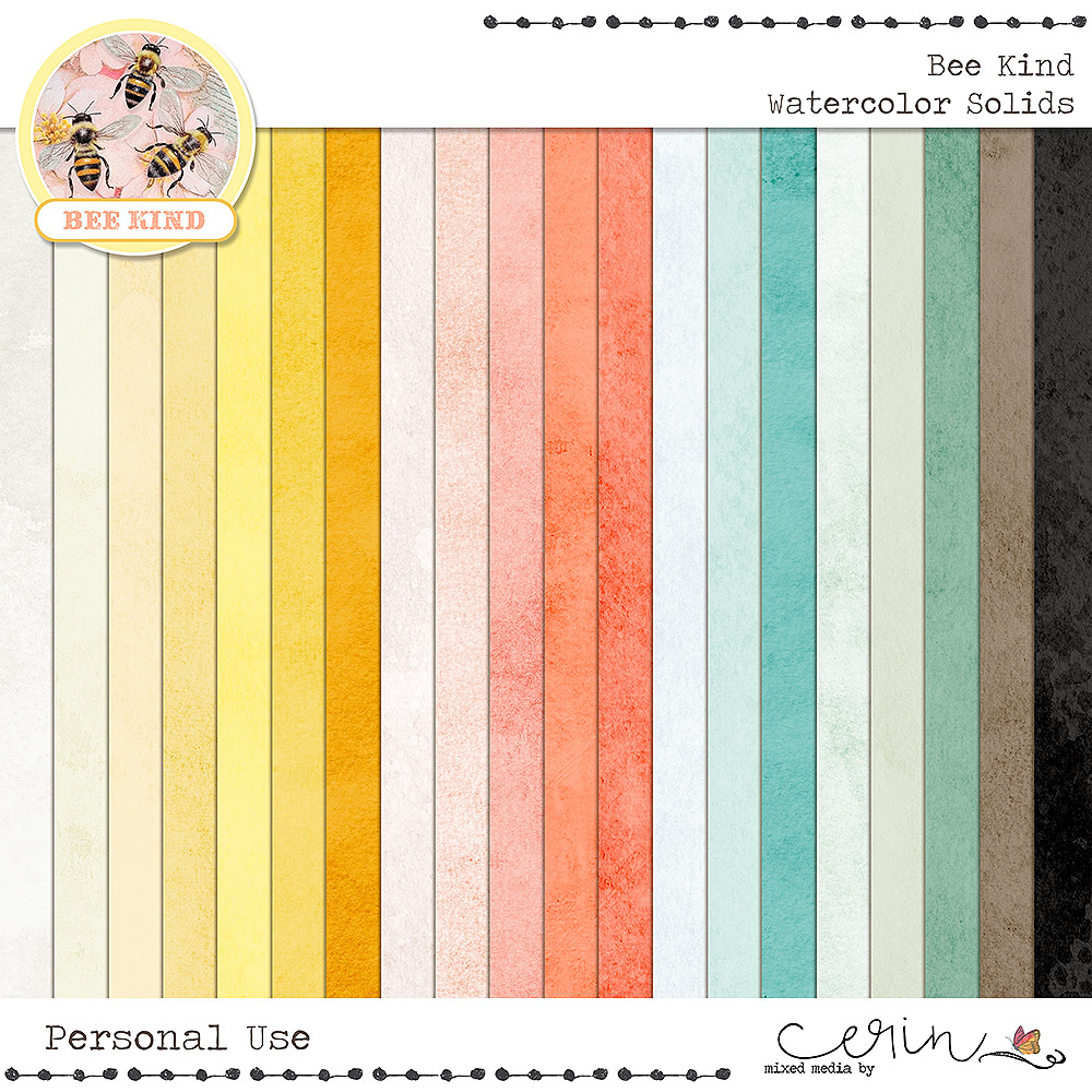 Bee Kind {Watercolor Solids} by Mixed Media by Erin