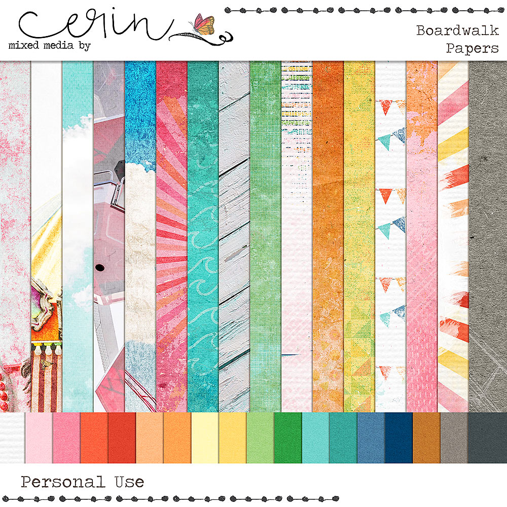 Boardwalk {Kit Papers} by Mixed Media by Erin