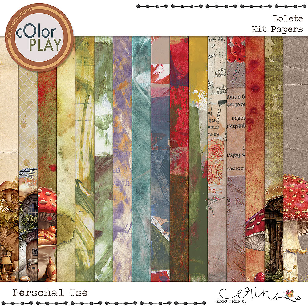 Bolete {Kit Papers} by Mixed Media by Erin