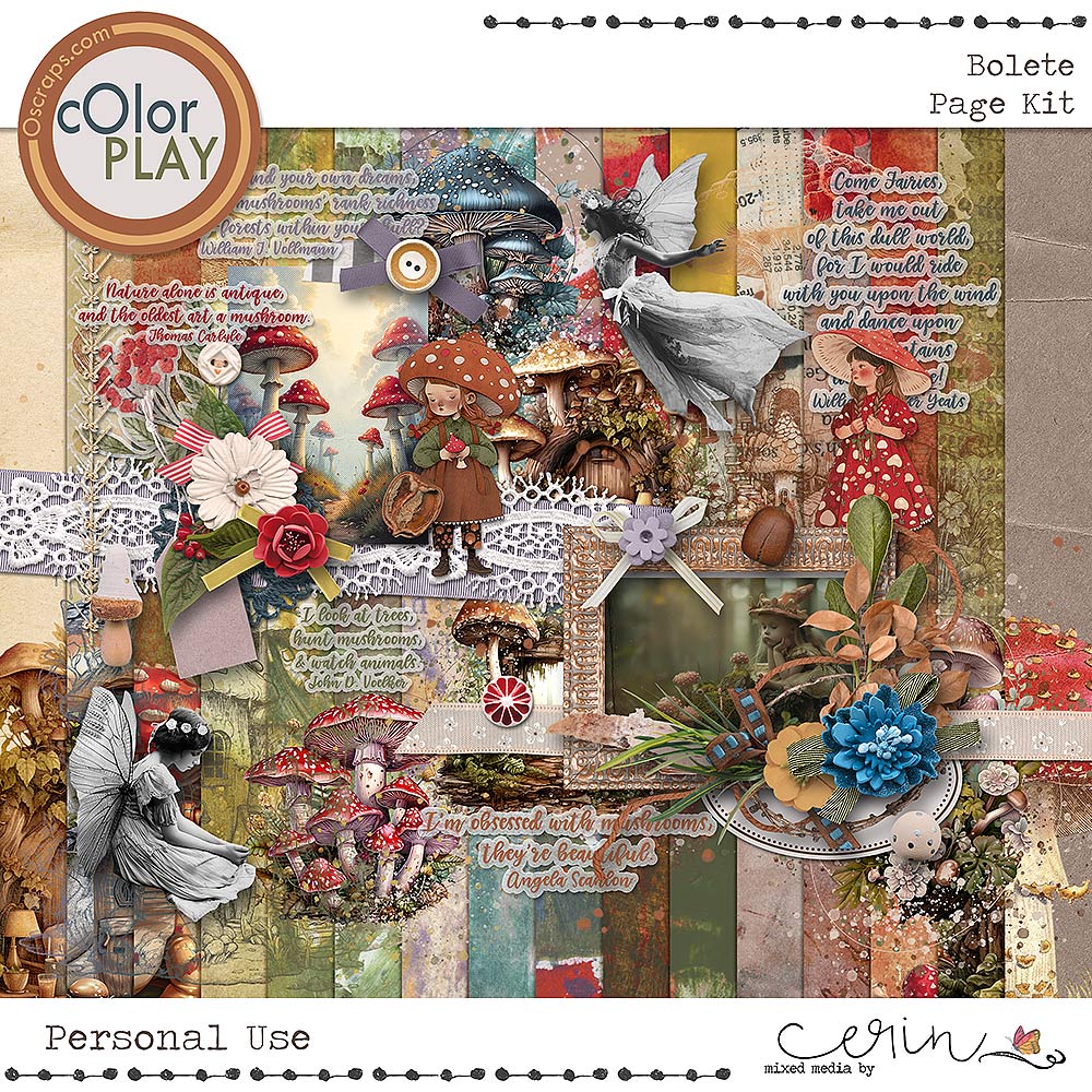 Bolete {Page Kit} by Mixed Media by Erin