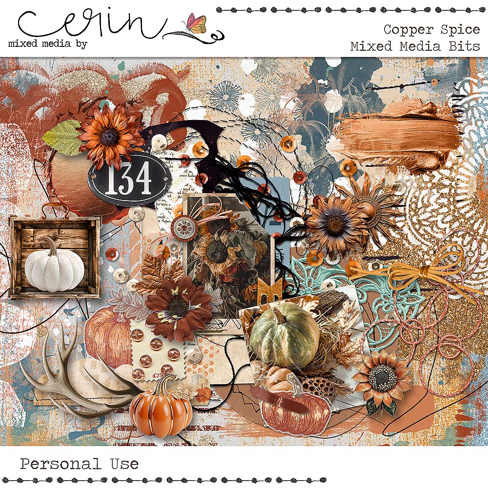 Copper Spice {Mixed Media Bits} by Mixed Media by Erin