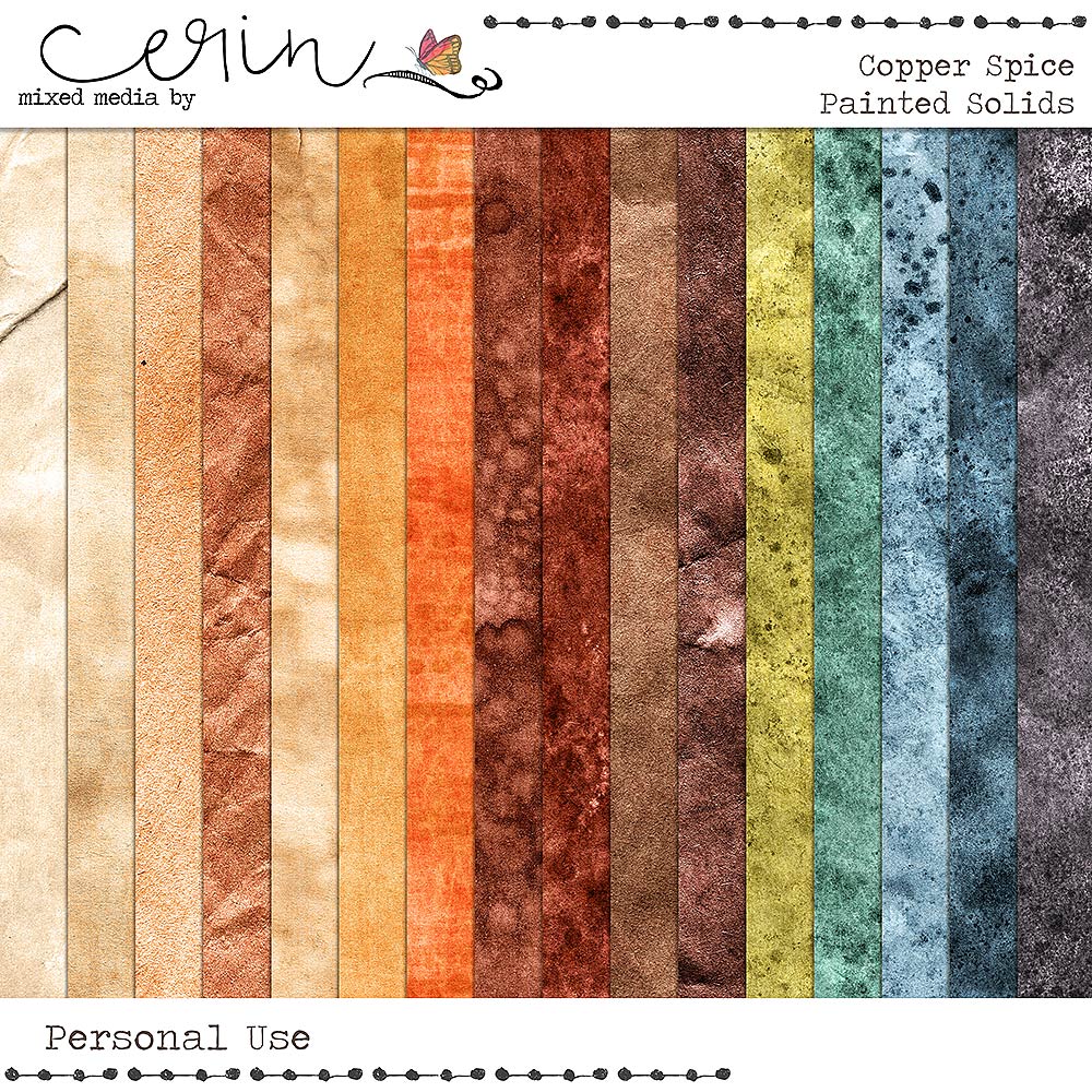 Copper Spice {Painted Solids} by Mixed Media by Erin