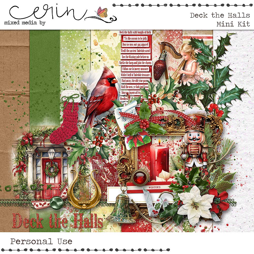 Deck the Halls {Mini Kit} by Mixed Media By Erin