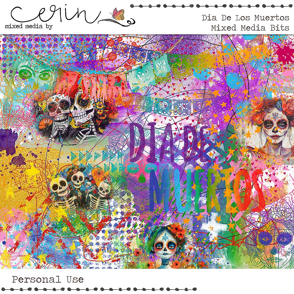 Día de los Muertos {Mark Making Bits} by Mixed Media by Erin