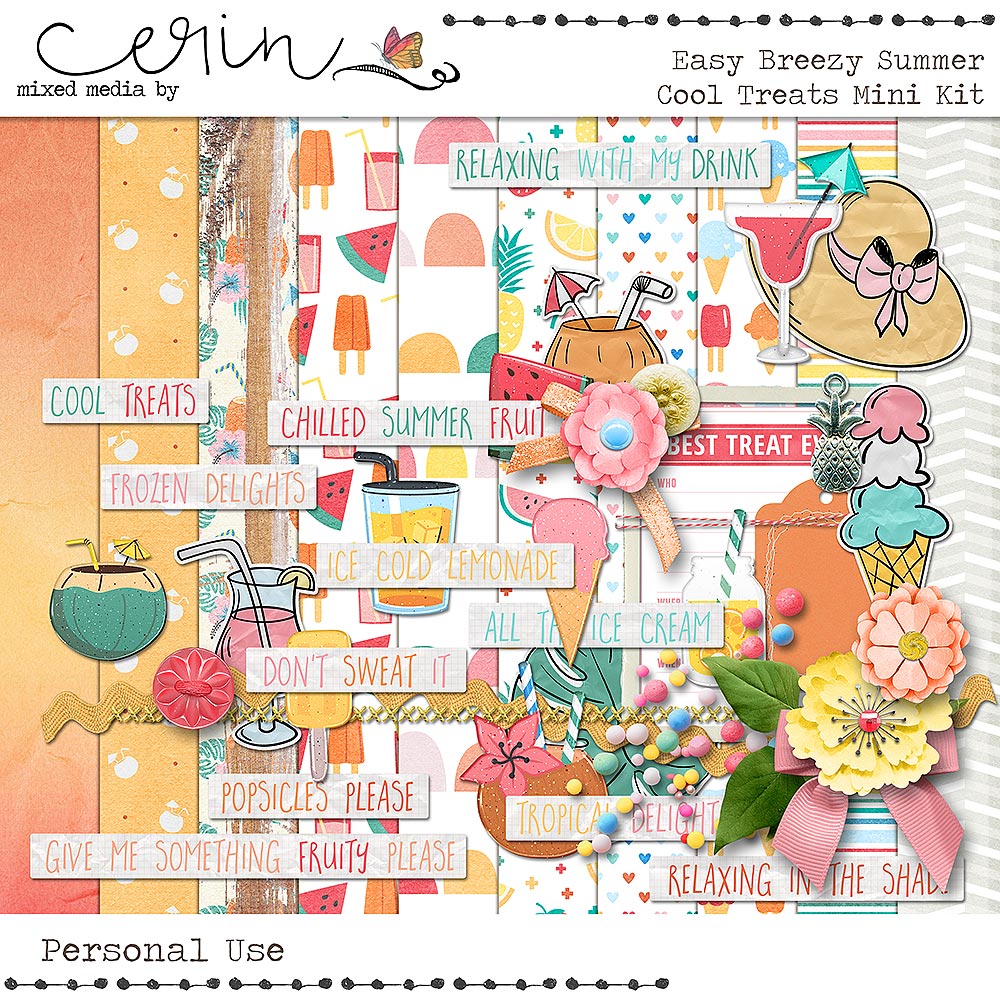 Easy Breezy Summer {Cool Treats Mini Kit} by Mixed Media by Erin