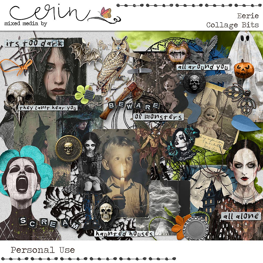 Eerie {Collage Bits} by Mixed Media by Erin