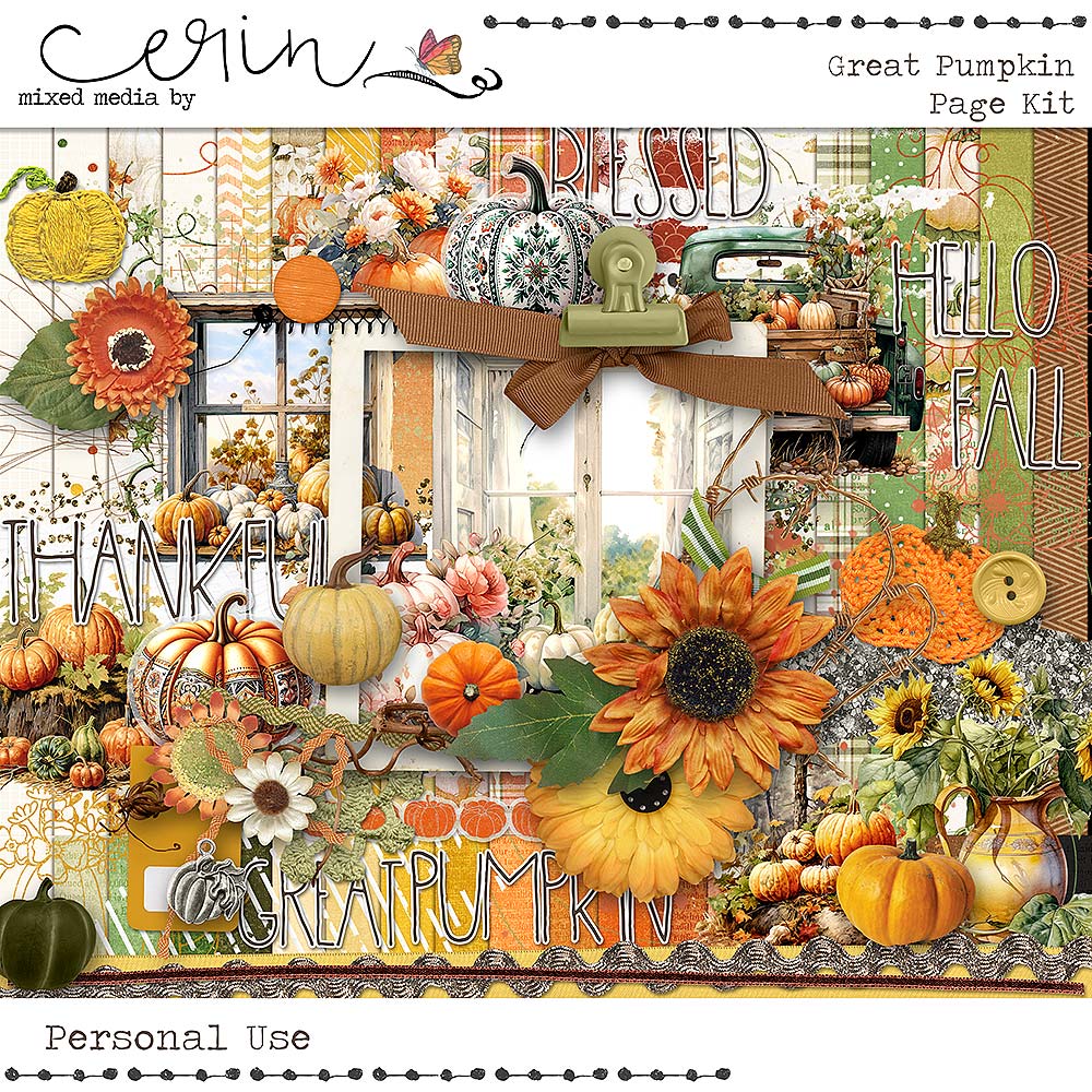 The Great Pumpkin {Page Kit} by Mixed Media by Erin