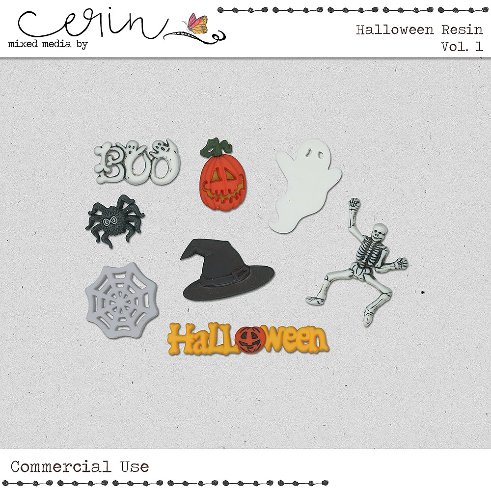 Halloween Resin Vol 1 (CU) by Mixed Media by Erin