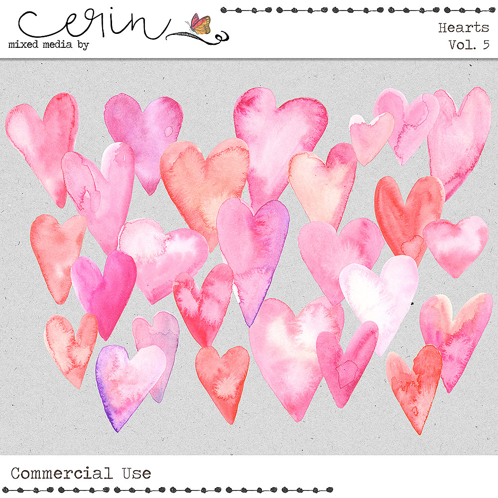 Hearts Vol 5 (CU) by Mixed Media by Erin