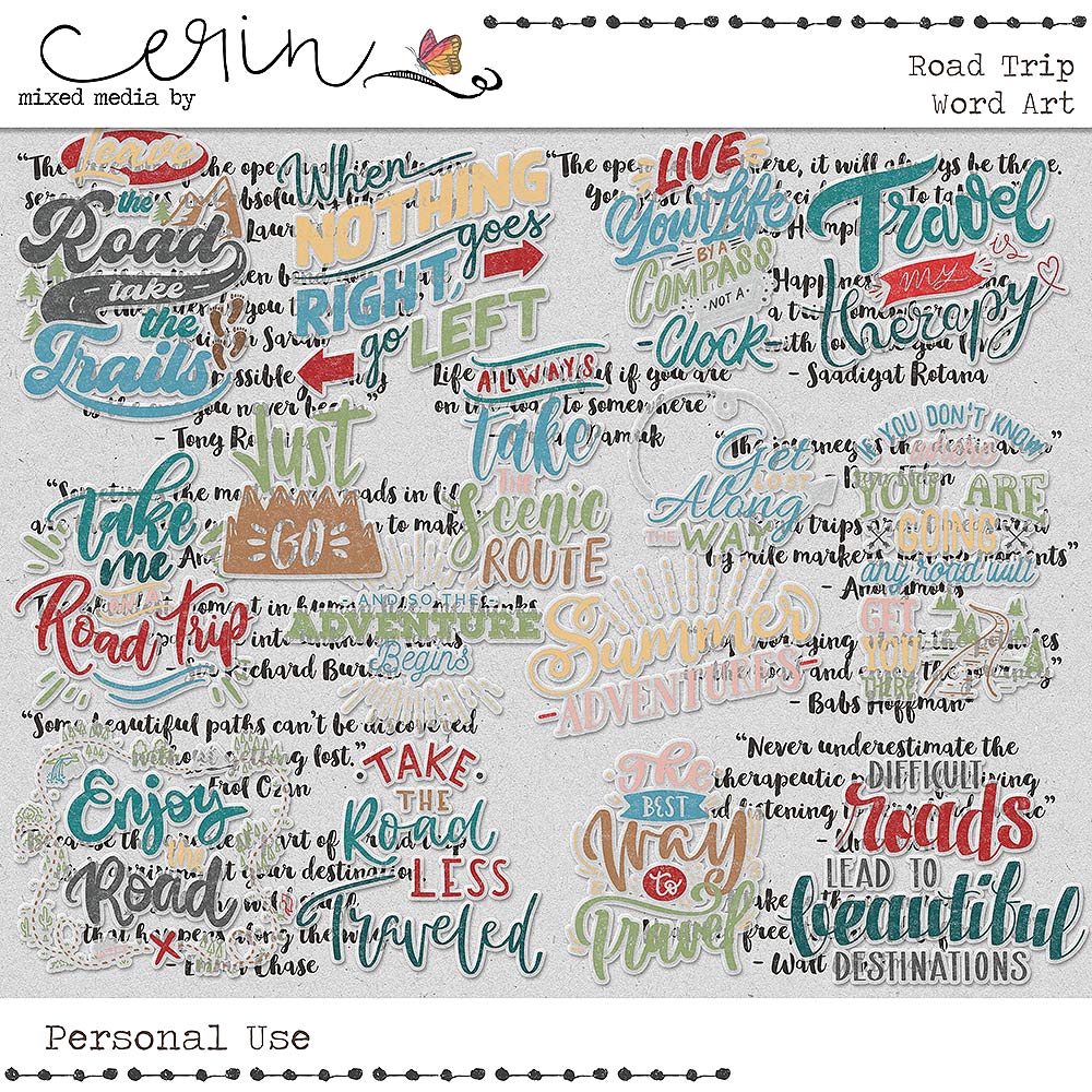 Road Trip {Word Art} by Mixed Media by Erin