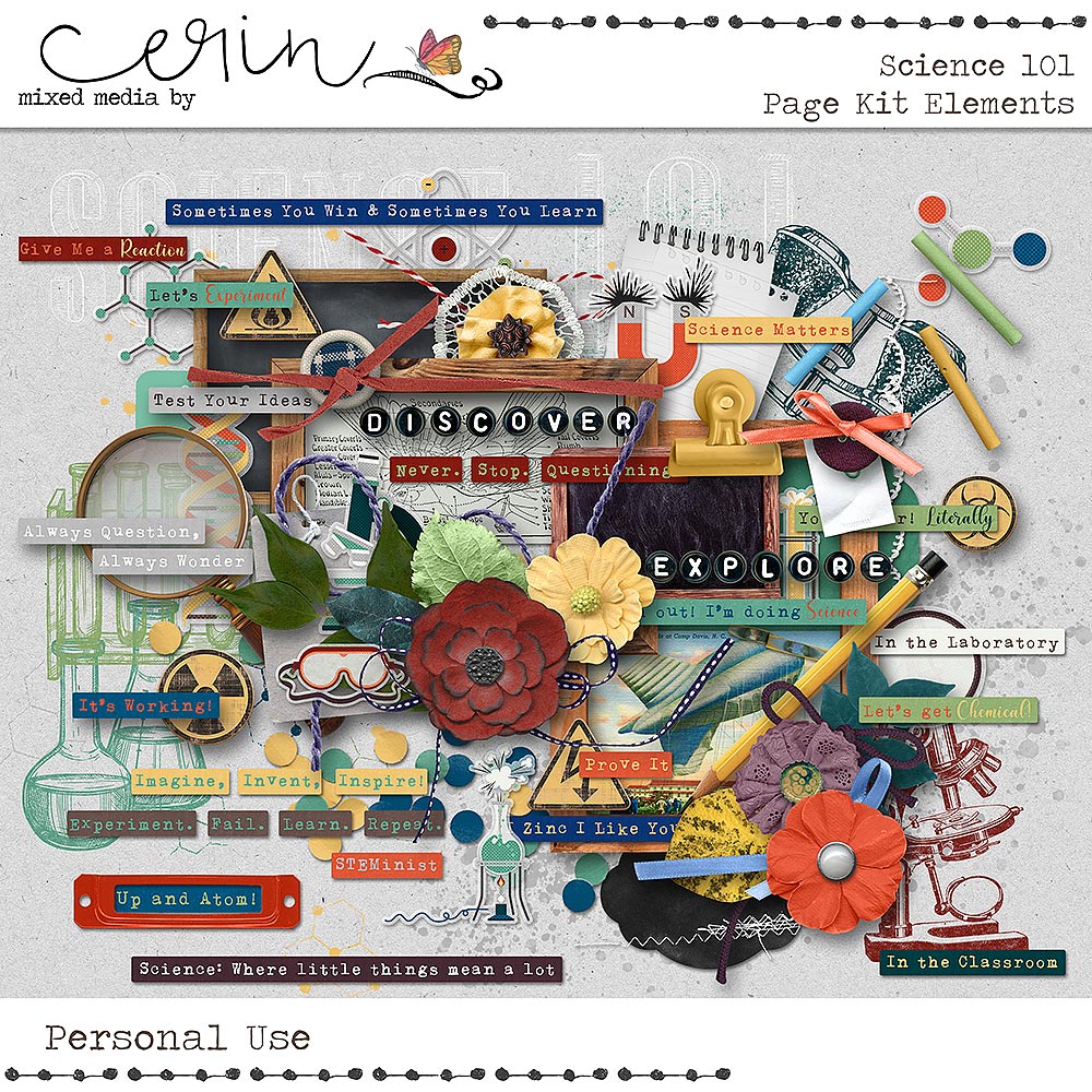 Science 101 {Kit Elements} by Mixed Media by Erin