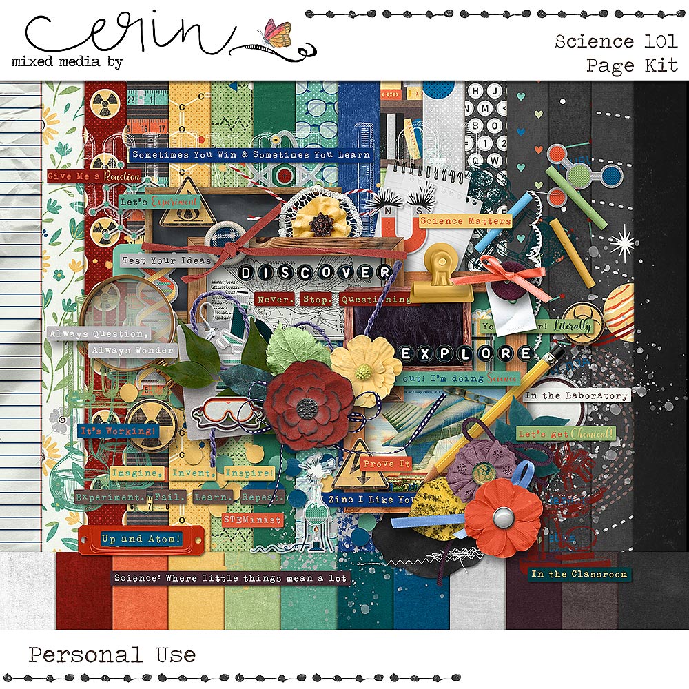 Science 101 {Page Kit} by Mixed Media by Erin