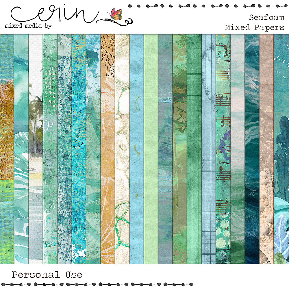 Seafoam {Mixed Papers} by Mixed Media by Erin