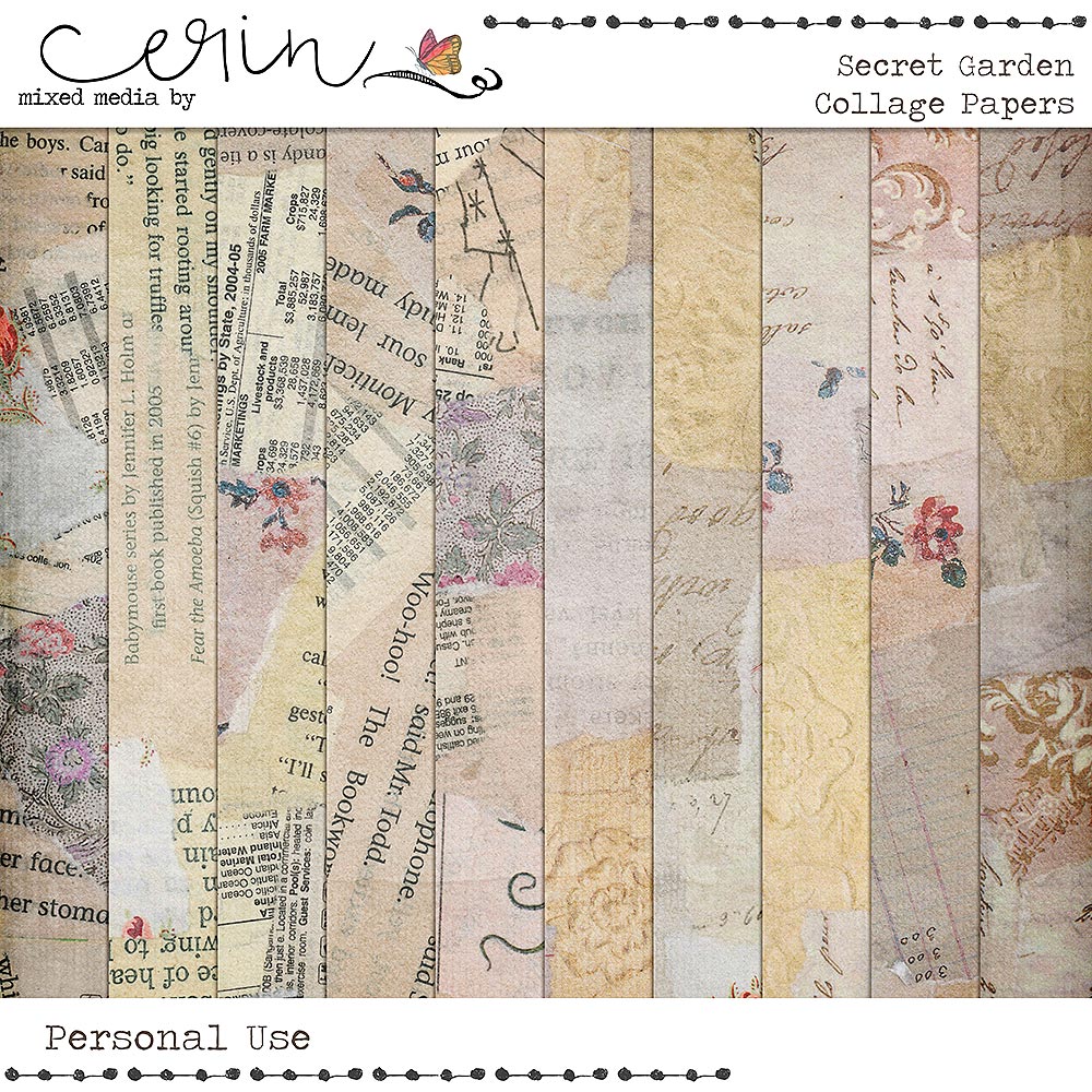 Secret Garden {Collage Paper} by Mixed Media by Erin