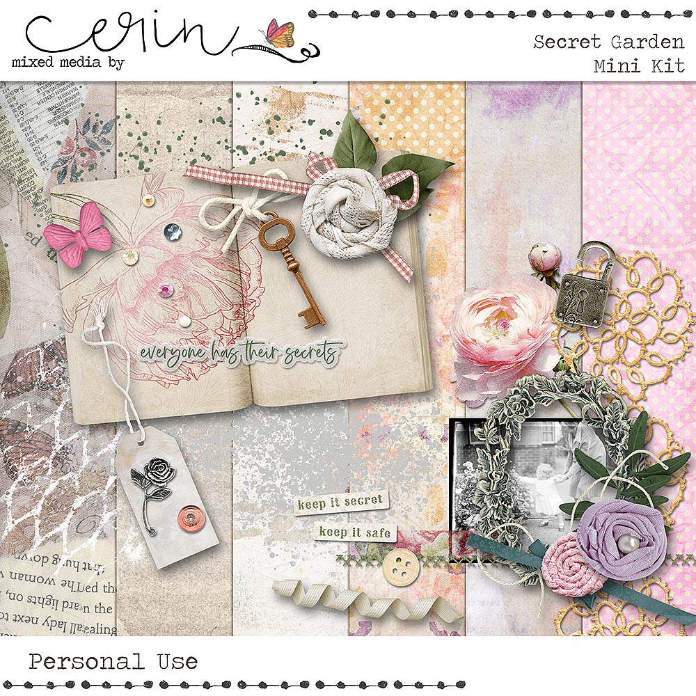 Secret Garden {Mini Kit} by Mixed Media by Erin