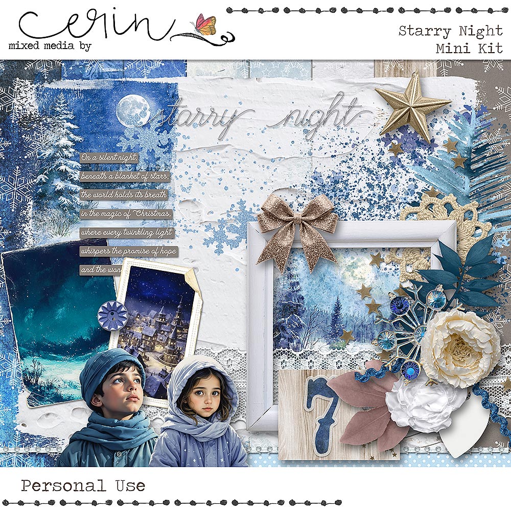 Starry Night {Mini Kit} by Mixed Media By Erin