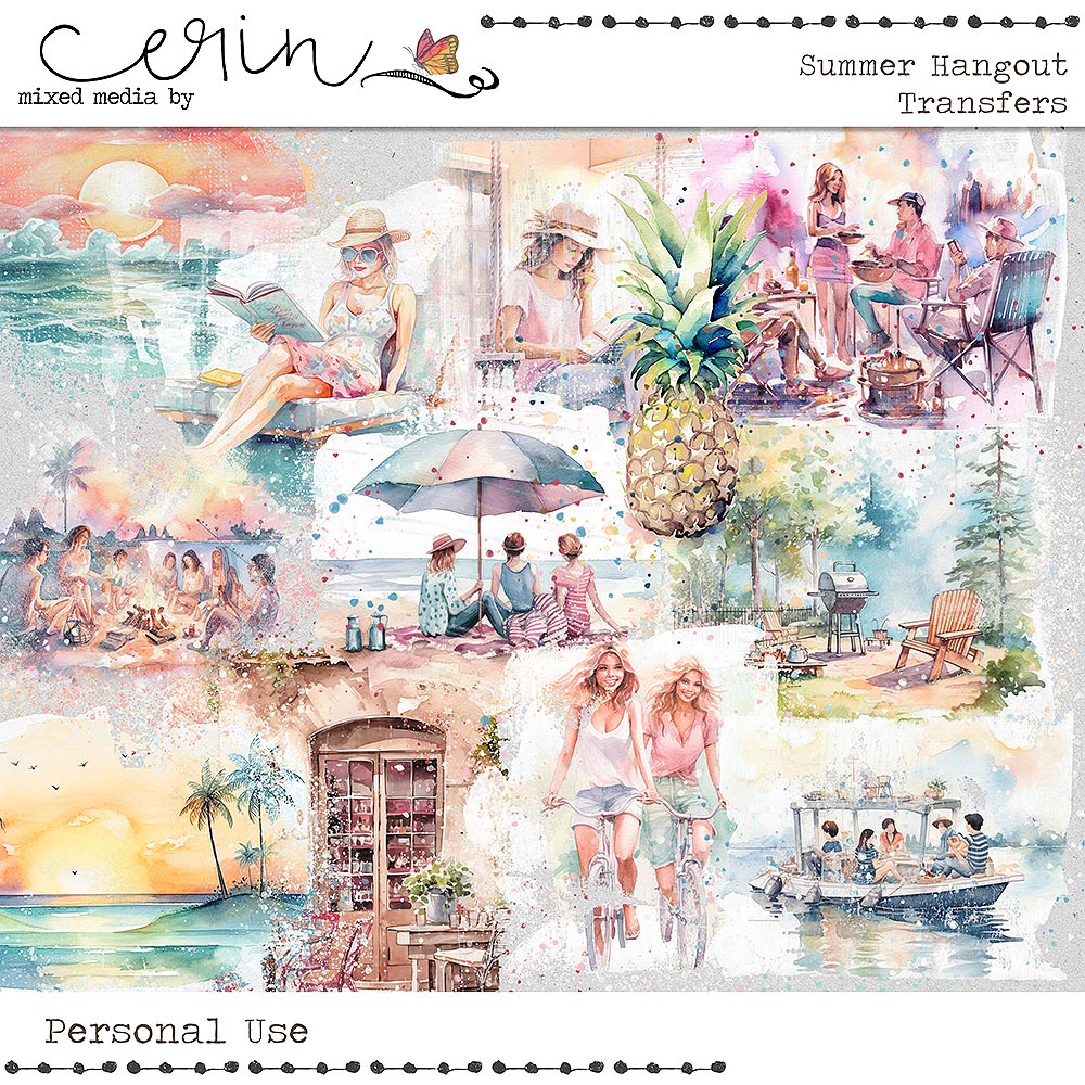 Summer Hangout {Transfers} by Mixed Media by Erin