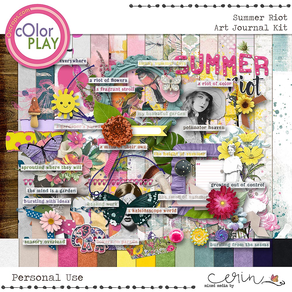 Summer Riot {Art Journal Kit} by Mixed Media by Erin