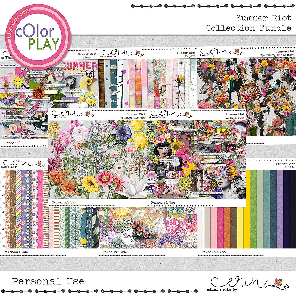 Summer Riot {Collection Bundle} by Mixed Media by Erin