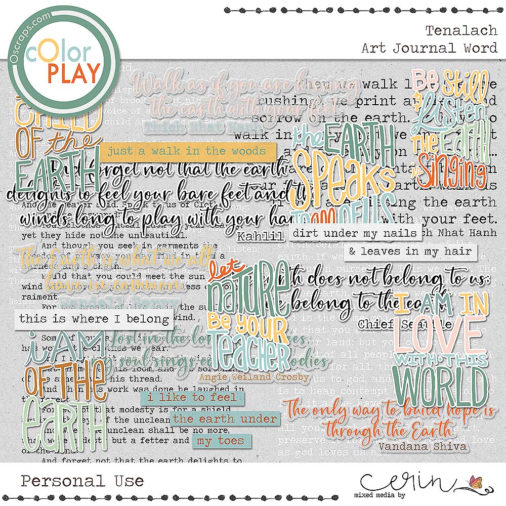 Tenalach {Art Journal Words} by Mixed Media by Erin 