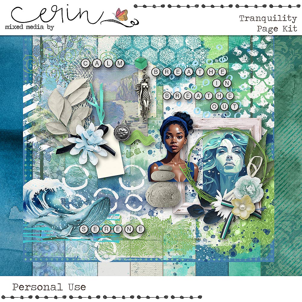 Tranquility {Page Kit} by Mixed Media by Erin