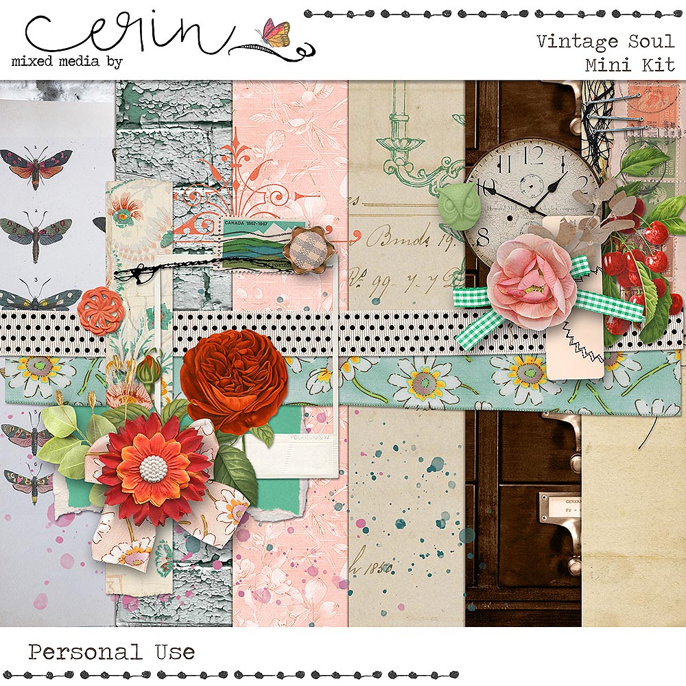 Vintage Soul {Mini Kit} by Mixed Media by Erin