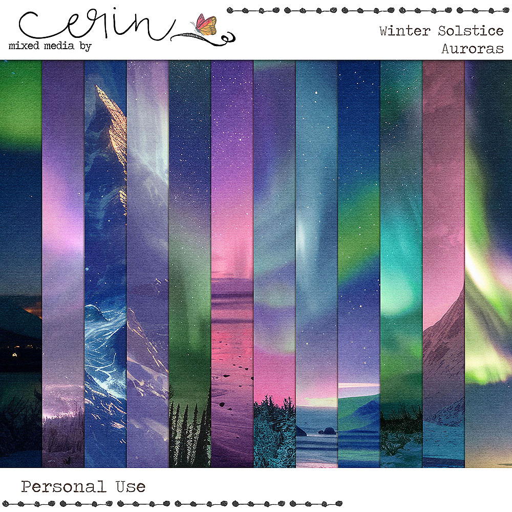 Winter Solstice {Auroras} by Mixed Media by Erin