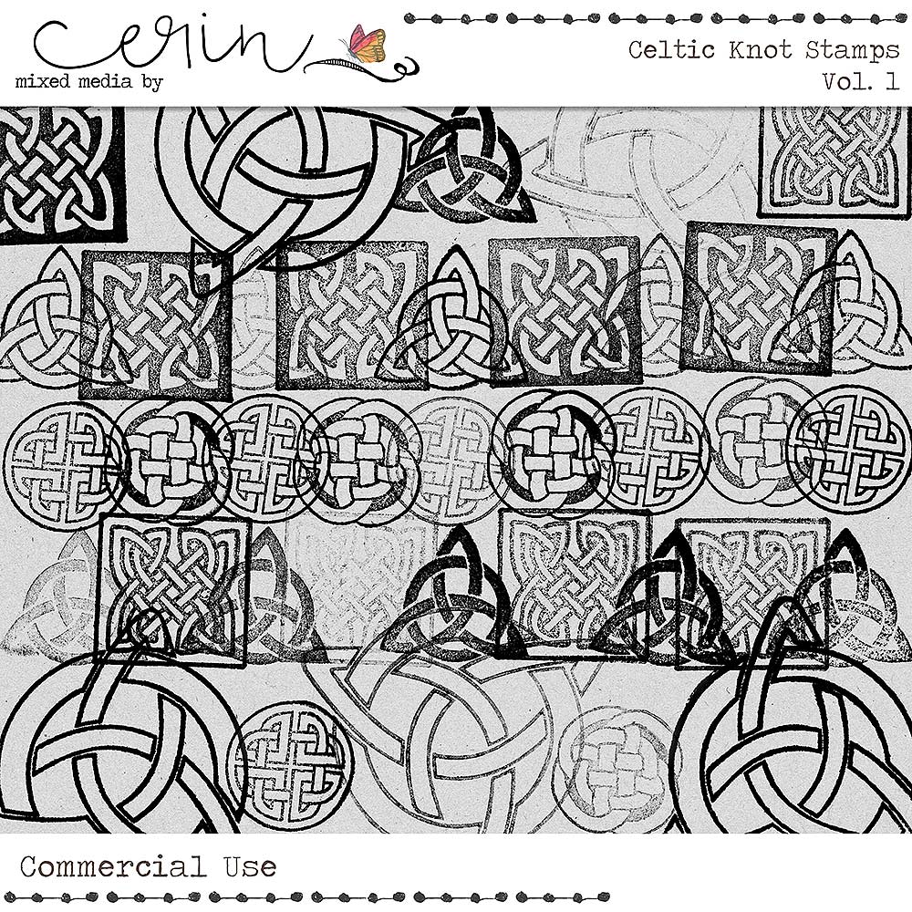 Celtic Knot Stamps Vol 1 (CU) by Mixed Media by Erin