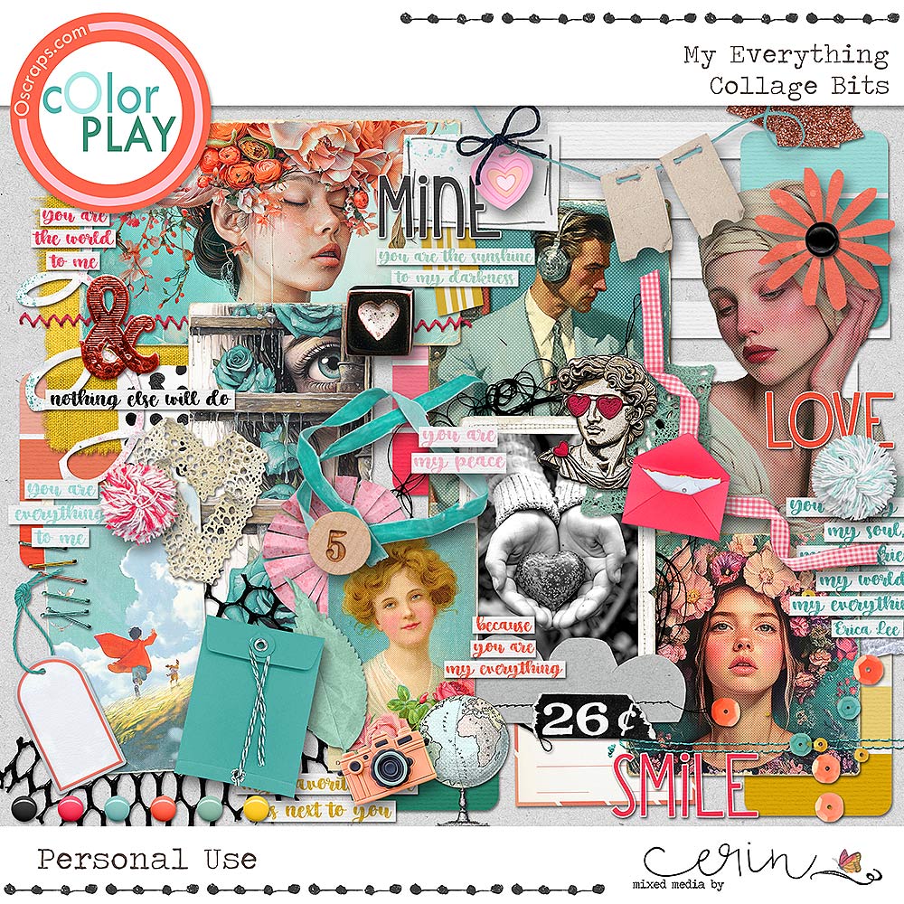 My Everything {Collage Bits} by Mixed Media by Erin