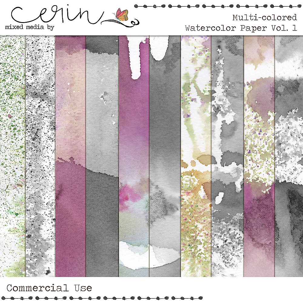 Multi-Colored Watercolor Paper Vol 1 (CU) by Mixed Media by Erin