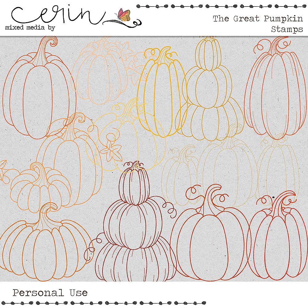 The Great Pumpkin {Stamps} by Mixed Media by Erin