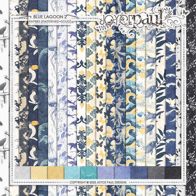 Blue Lagoon V2 - Papers [Patterned+Solid] by Joyce Paul Designs