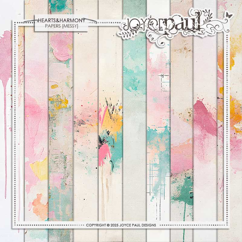 Hearts & Harmony | Papers [Messy] by Joyce Paul Designs