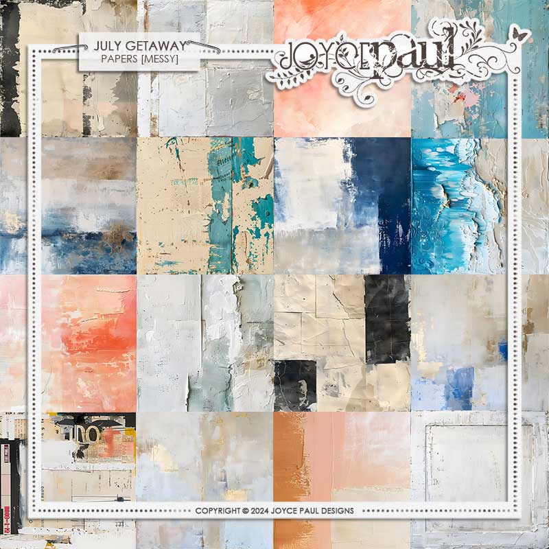 July Getaway - Papers (Artsy / Messy) by Joyce Paul