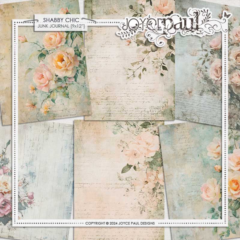 Shabby Chic - Junk Journal Pages by Joyce Paul