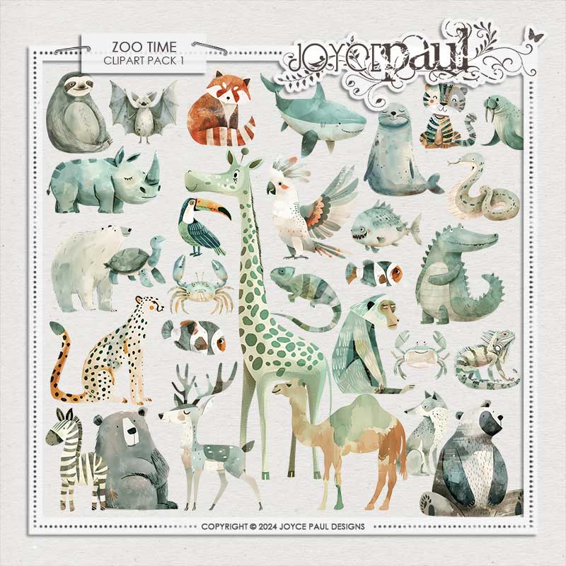 Zoo Time - Clipart 1 by Joyce Paul