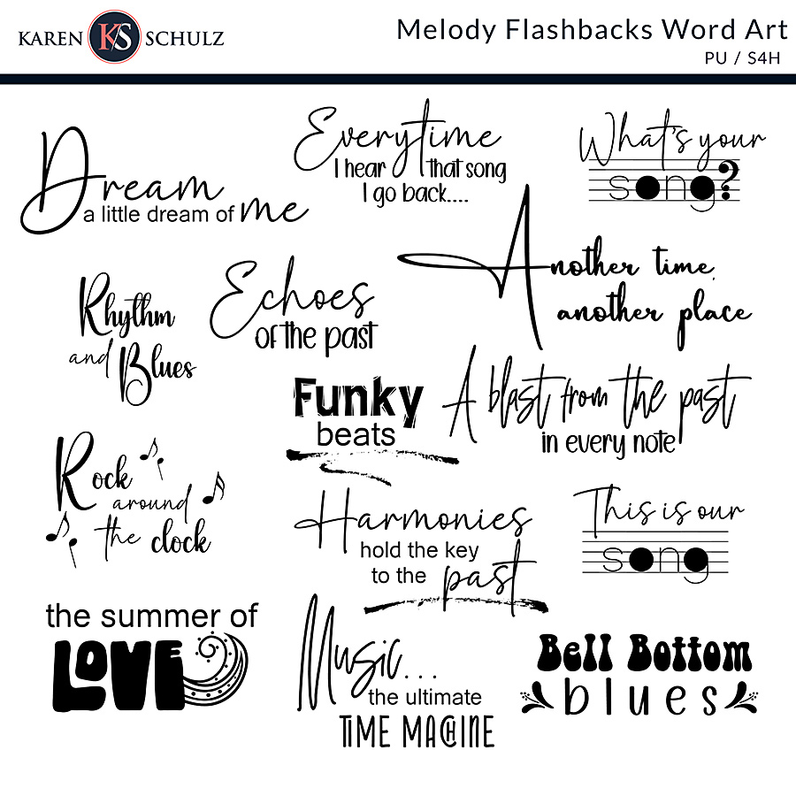 Melody Flashbacks Word Art