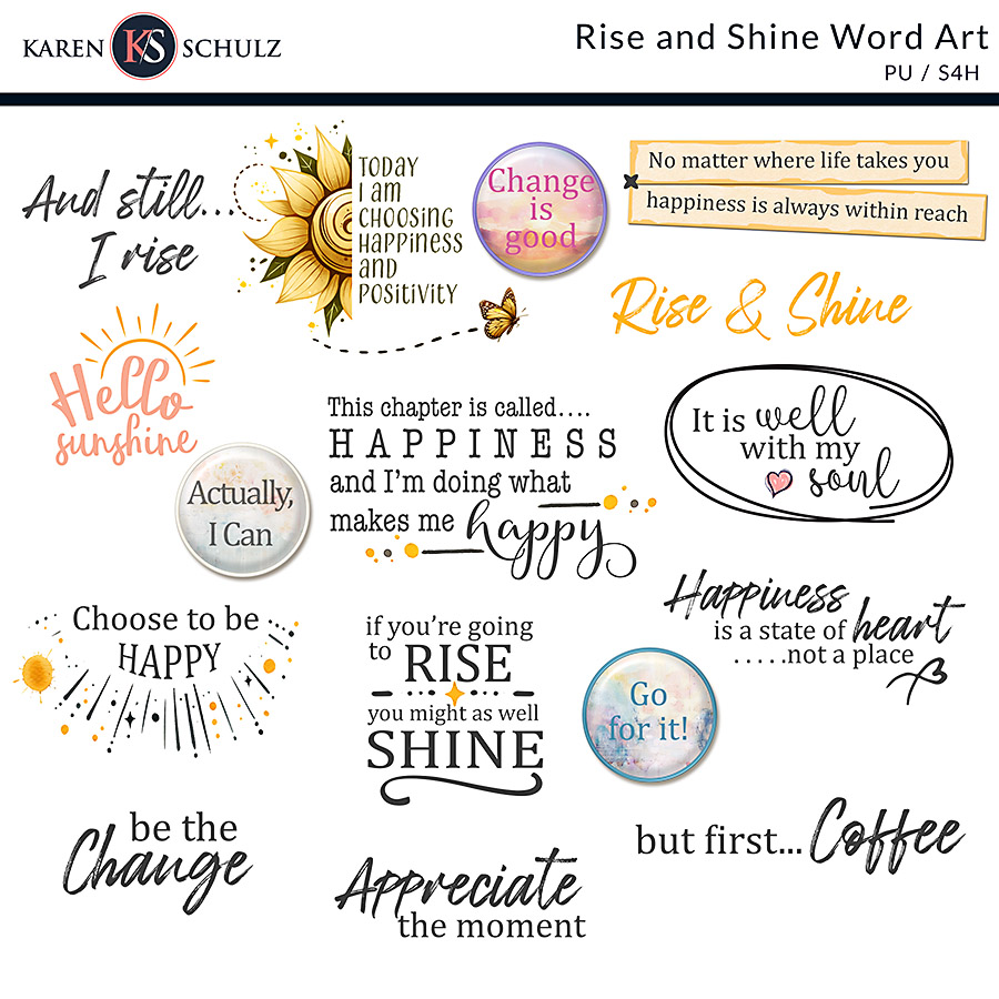 Rise and Shine Word Art