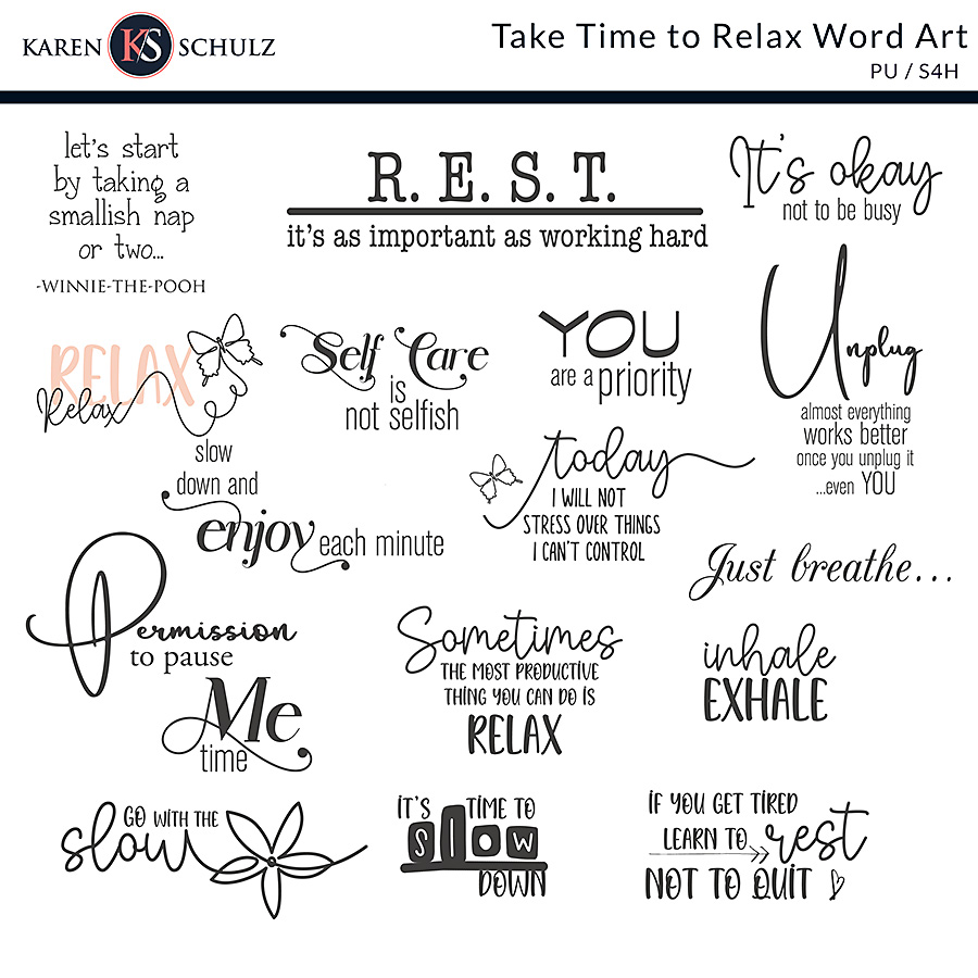 relax word art