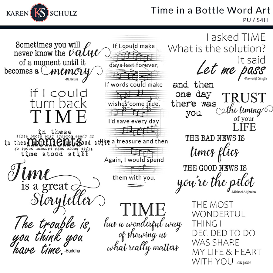 Time in a Bottle Word Art