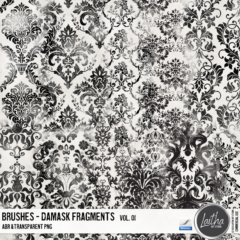 Damask Fragments Brushes & Stamps Vol. 01